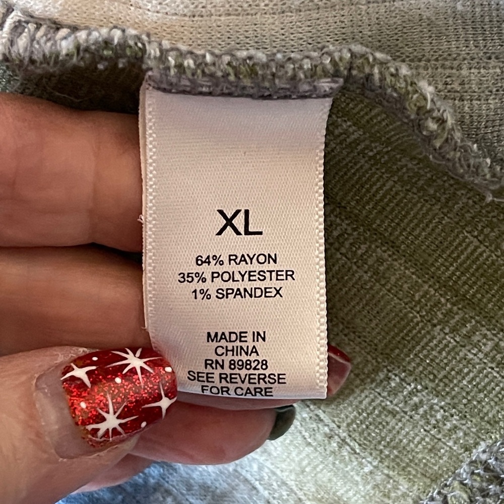 LOGO Lori Goldstein Hooded Open Cardigan Tie Dye Ribbed Blue Green Cozycore XL - Picture 8 of 10